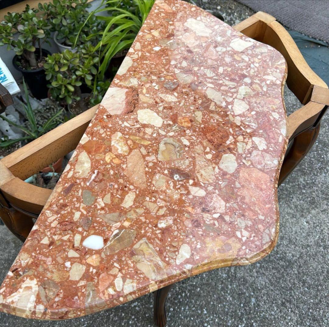 大理石天板の西洋家具テーブル　コンソール テーブル 花台 アンティーク