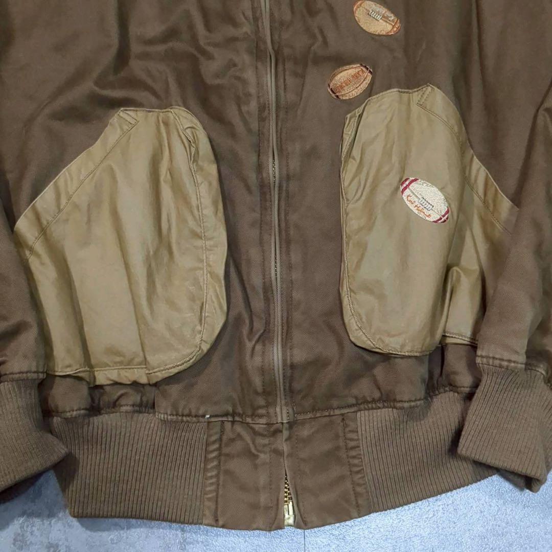 【美品】カールヘルム くま刺繍 短丈 フライト風ジャケット ブルゾン Mサイズ