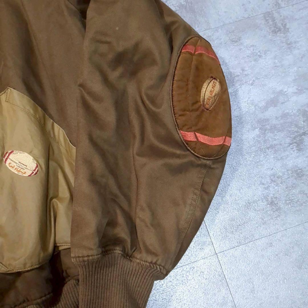 【美品】カールヘルム くま刺繍 短丈 フライト風ジャケット ブルゾン Mサイズ