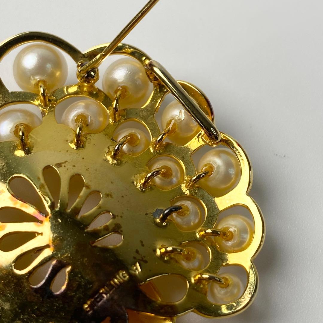 ミキモト MIKIMOTO スターリングシルバー ブローチ パール