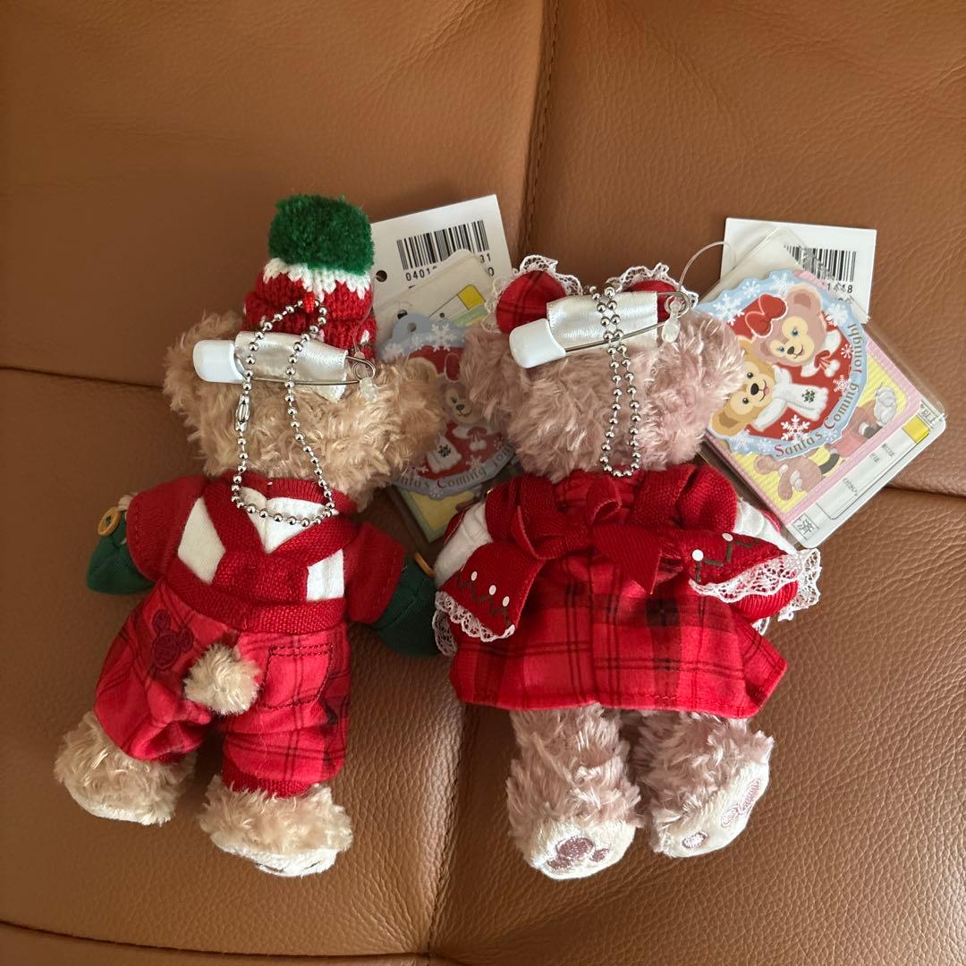 ダッフィー シェリーメイぬいぐるみバッジ クリスマス 新品タグつき お顔厳選