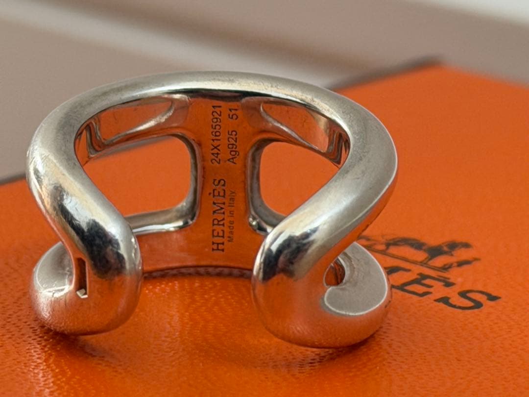 HERMES エルメス　オスモズ　PM 51 シルバー　リング　指輪