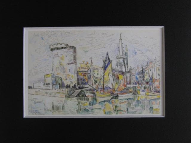 ポール・シニャック【ラ・ロシェル】、希少な画集画、新品高級額・額装付