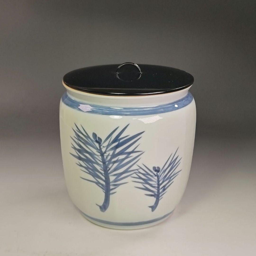 イ859 水指『押小路窯　庄左ェ門』『而妙斎好　若松　水指　共箱』茶道具