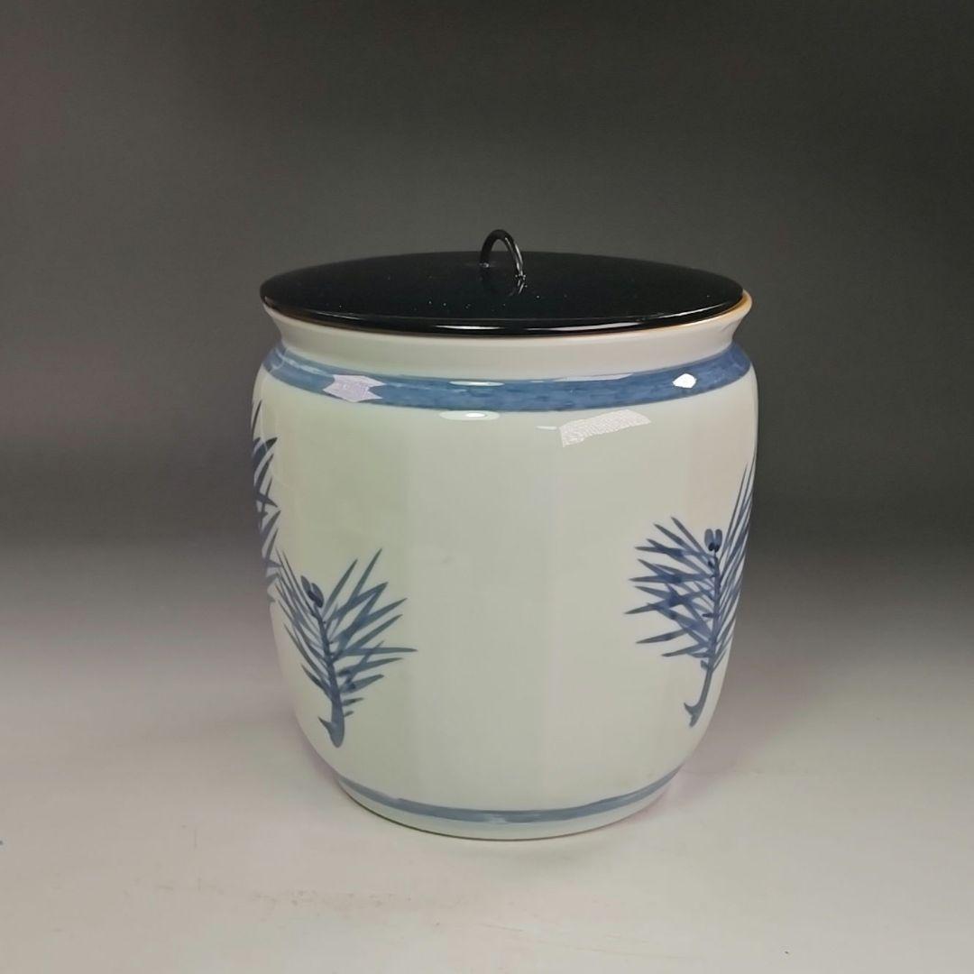 イ859 水指『押小路窯　庄左ェ門』『而妙斎好　若松　水指　共箱』茶道具