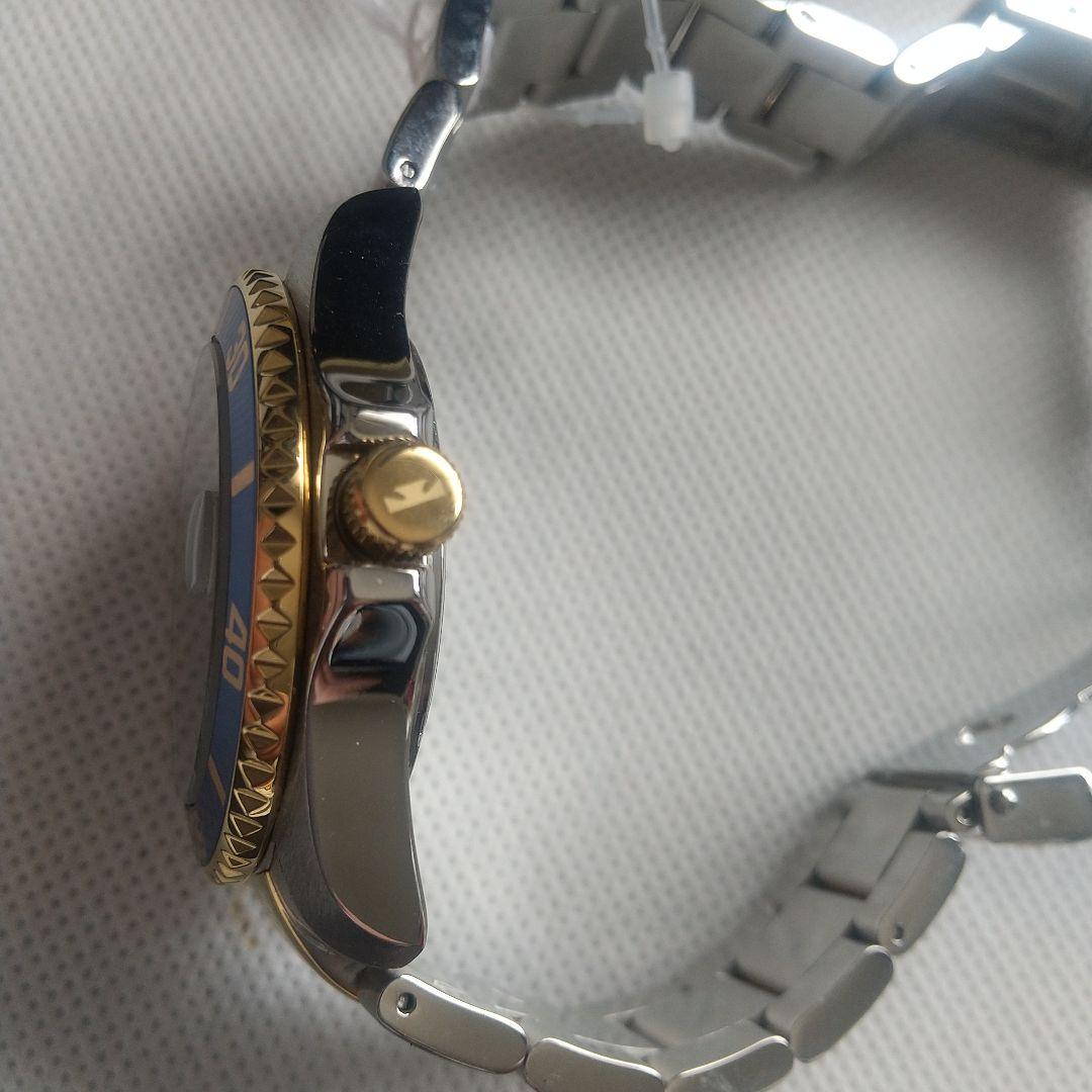 新品 TECHNOS テクノス腕時計 ダイバーズスタイル青／金