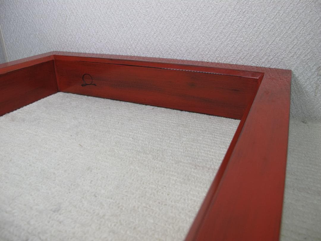 茶道具　炉縁　夏目有彦　根来漆　作者サインあり　共箱入り