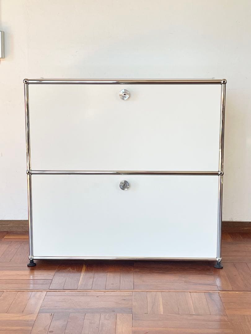 USM ハラー 1列 2段 ドロップダウン キャビネット ピュアホワイト