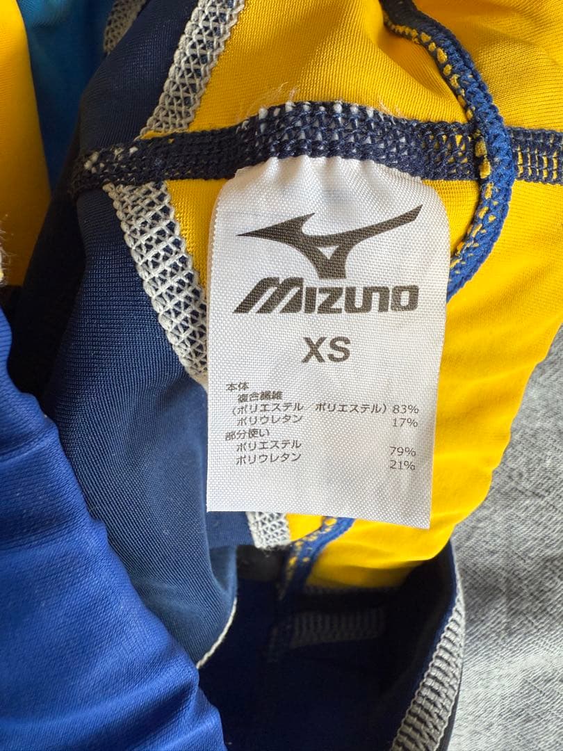 G*1様 Mizuno 競泳水着 ロングスパッツ XS 青/黄/黒