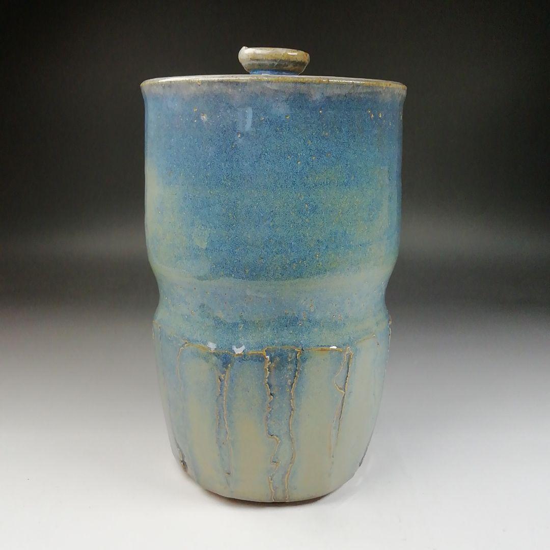 Ｔ６８６　水指　『熊野焼』『細水指』『皿谷実 造』　共箱　茶道具