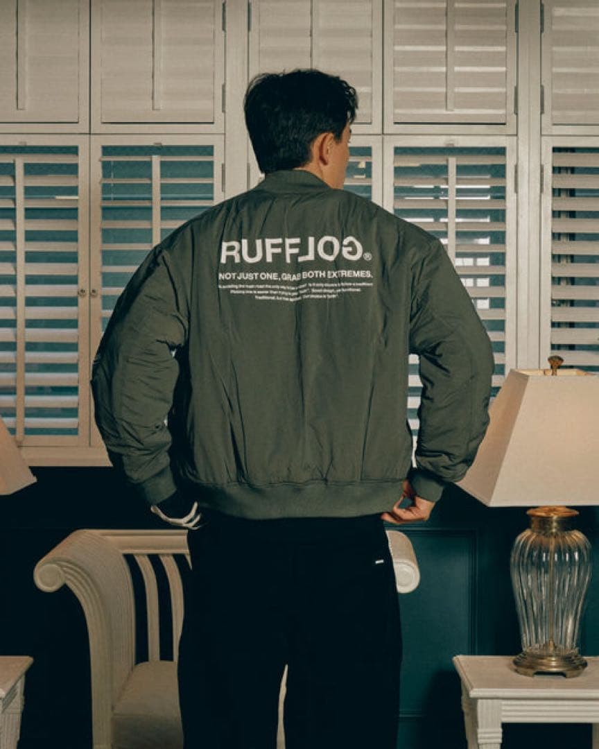 ラフログ　ラフロッグ　軽量パファースタジアムジャケット　S カーキ