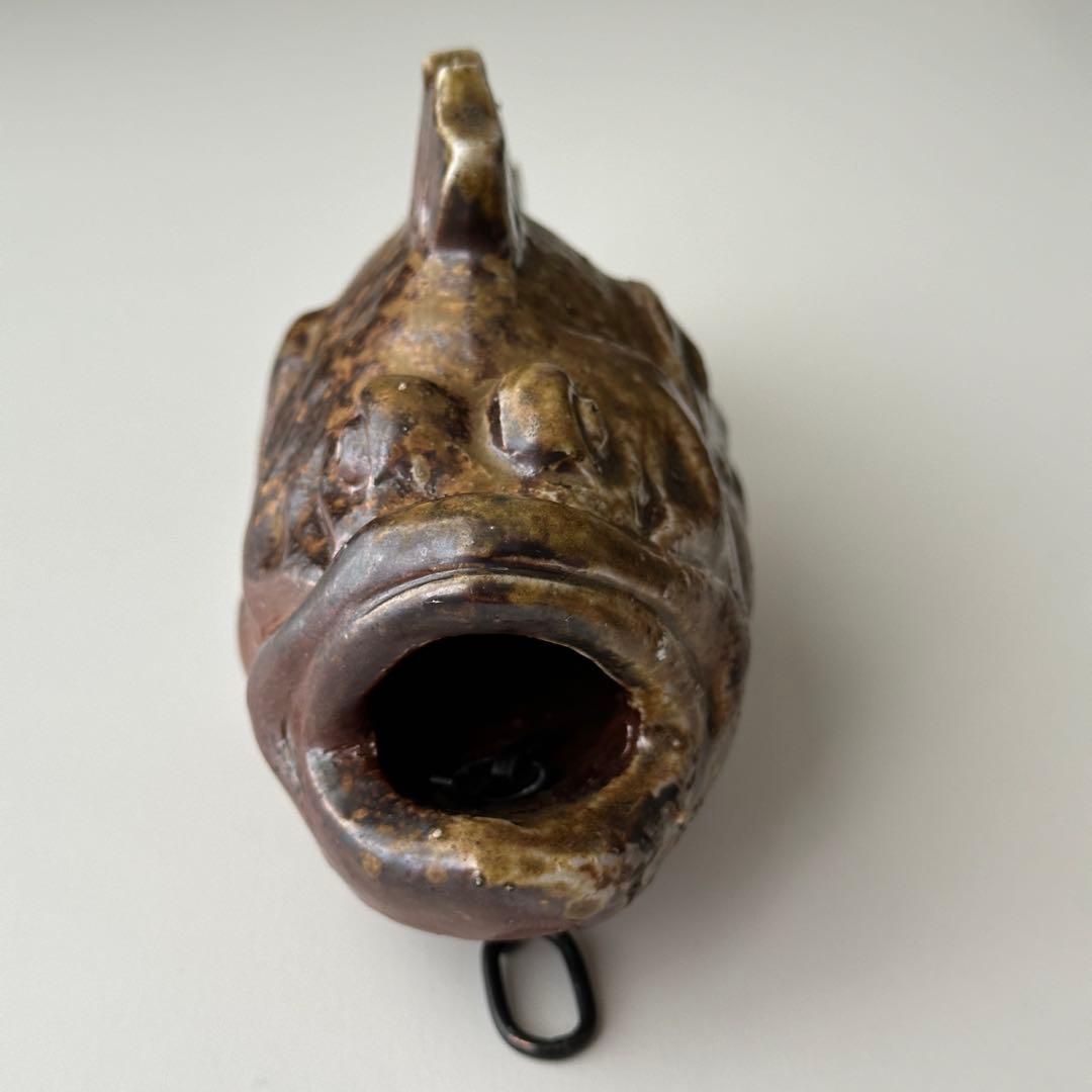 鷹取閑山 備前 花器 魚 掛花入