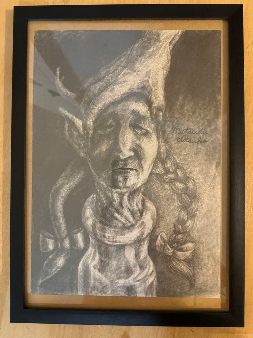 鉛筆画 老女の肖像