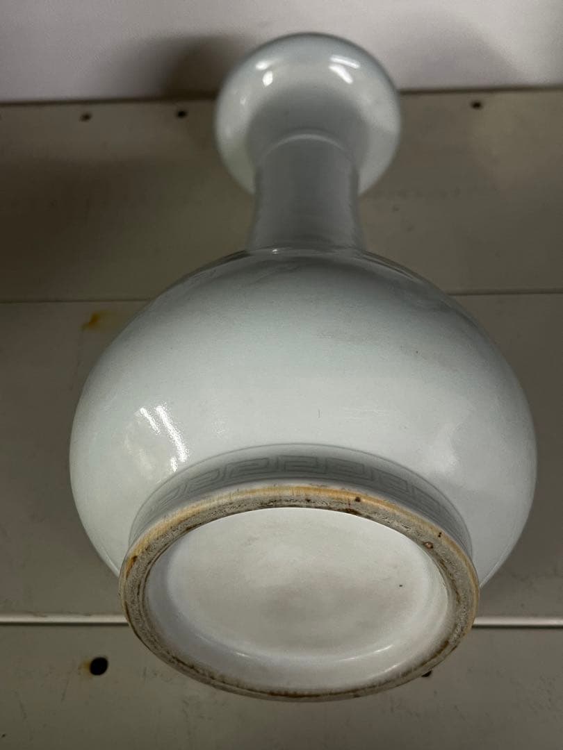 即決OK■中国明時代白磁龍紋花瓶