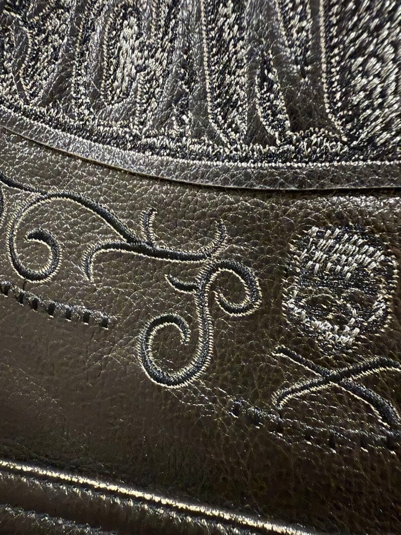 新品未使用 VIIBOY 本革ライダース M 黒 スカル刺繍 即購入OK