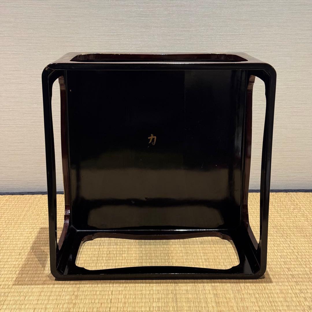 溜塗 堅地 螺鈿 蒔絵 総和台 お膳台 3段重 入れ子式/お重台木製大正昭和輪島