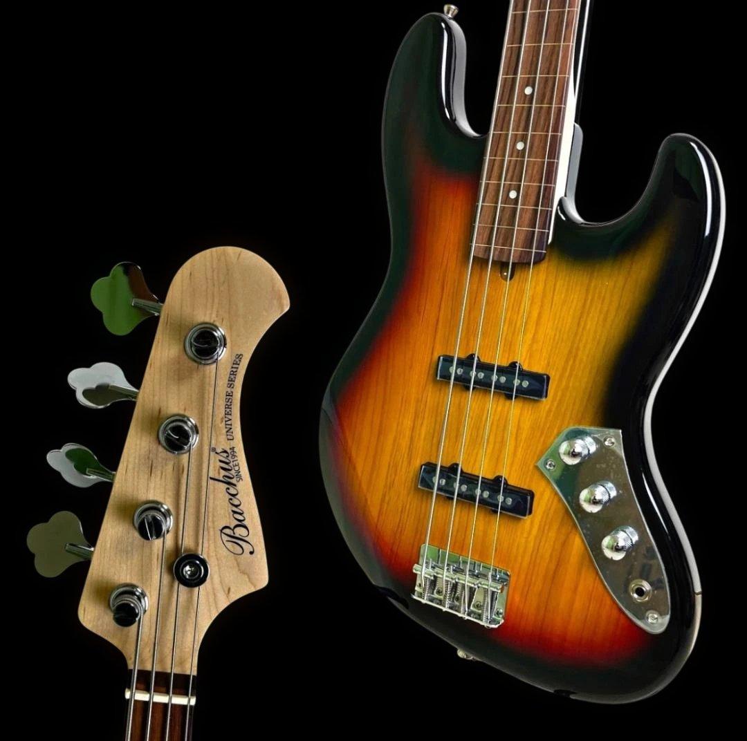 Bacchus BJB-1R-FL 3TS フレットレス美品 ベース