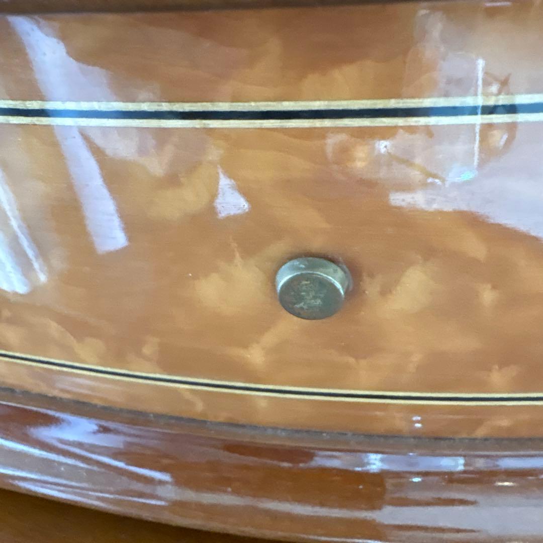 リュージュ　オルゴール　144弁　 白薔薇象嵌　共鳴箱　オルゴール療法 カノン