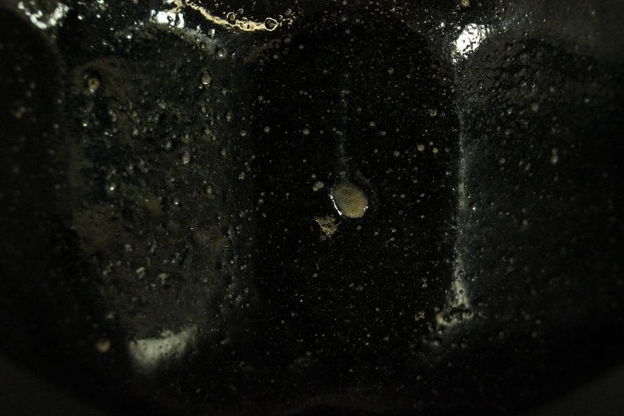 茶道具 衣笠焼 黒楽茶碗(A253)