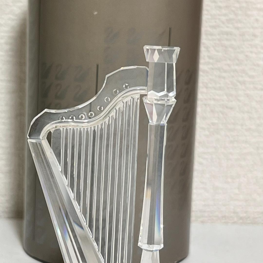 【美品】スワロフスキー クリスタル 置物 ハープ Swarovski