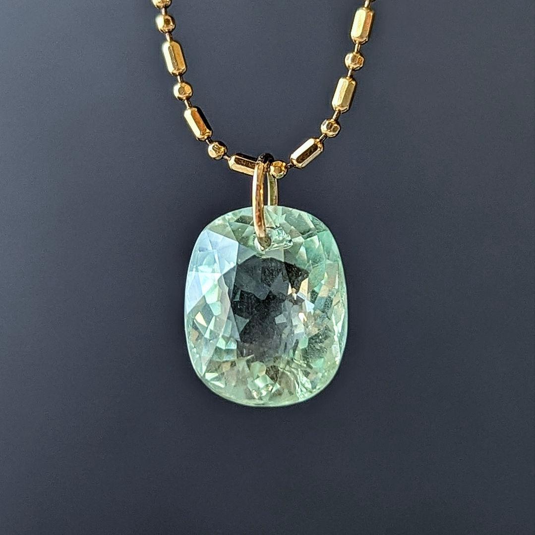♢N♢K18 グリーンベリル 3.38ct チャーム ペンダントトップ