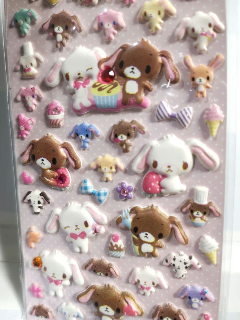 送料込 当時物 シュガーバニーズ ぷっくり ストーン シール 未使用 希少 レア