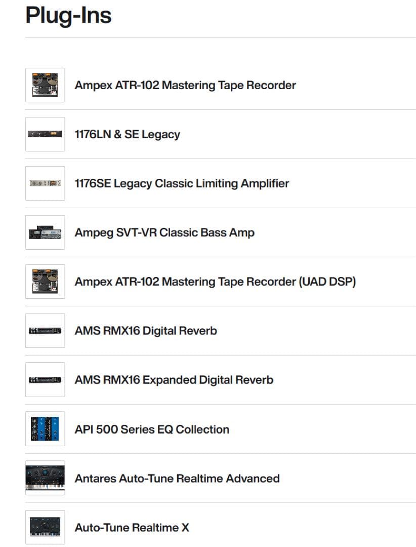 UAD-2 Satellite OCTOCORE プラグイン多数付属
