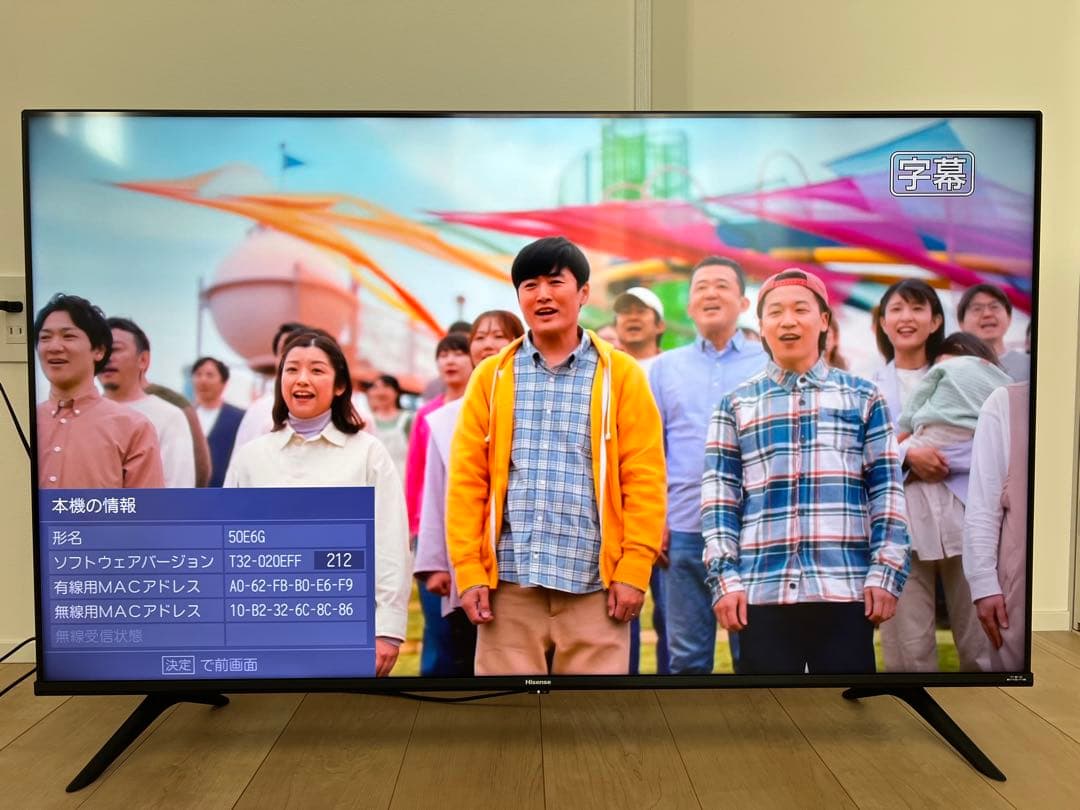 Hisense 50インチ 4K液晶テレビ 50E65G 美品