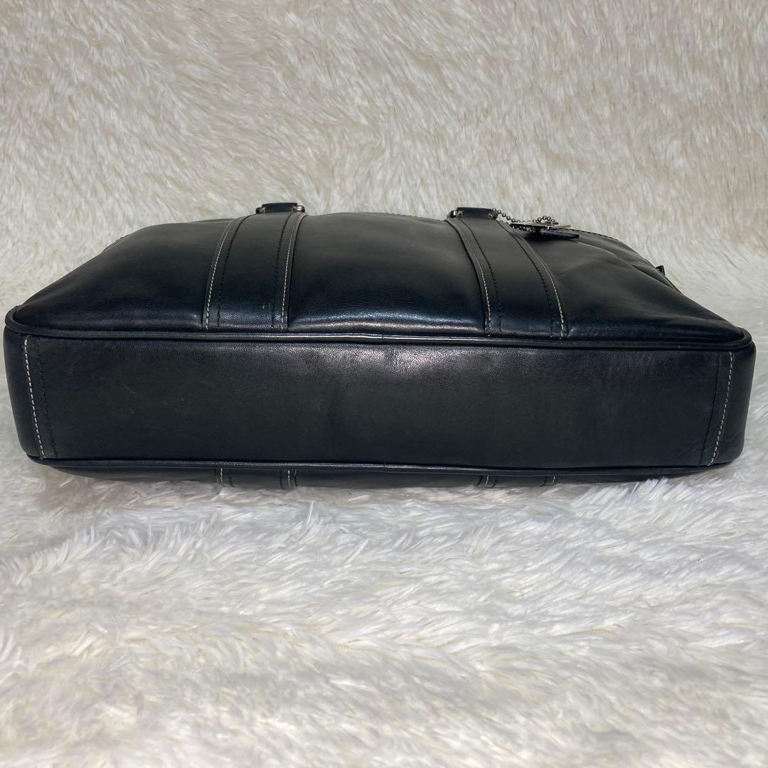 コーチ 2way ブラック レザー ビジネスバッグ 肩掛け斜め掛け F70021