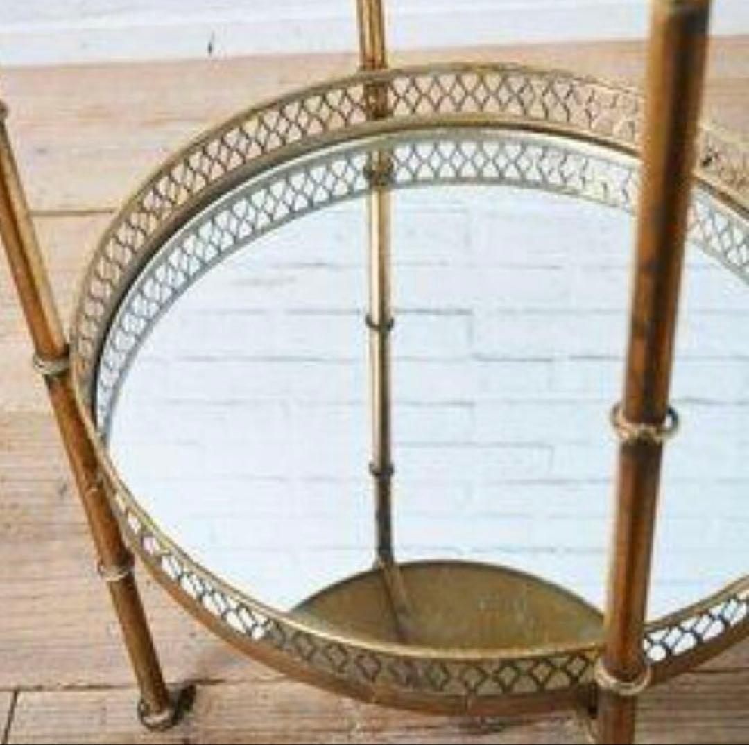 ちぃページ　アンティーク調　サイドテーブル&フロアライト