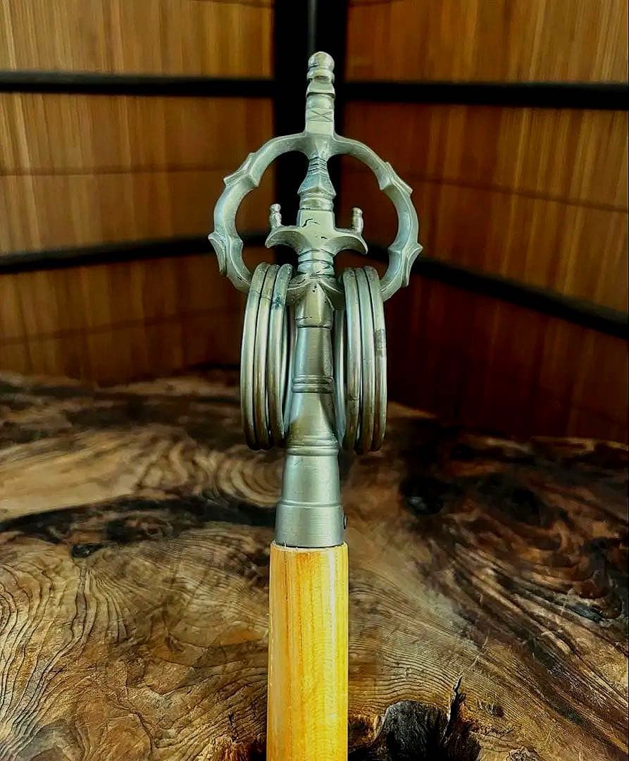 仏教美術 時代 密教法具 真鍮 六環 錫杖