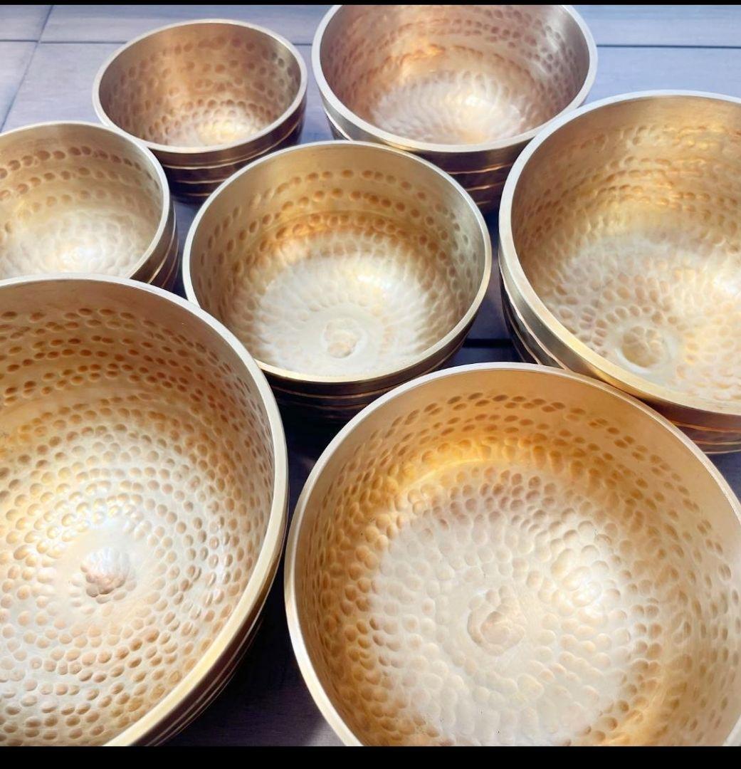 7メタル シンギングボウル 瞑想 チャクラヒーリング 7つセット ネパール