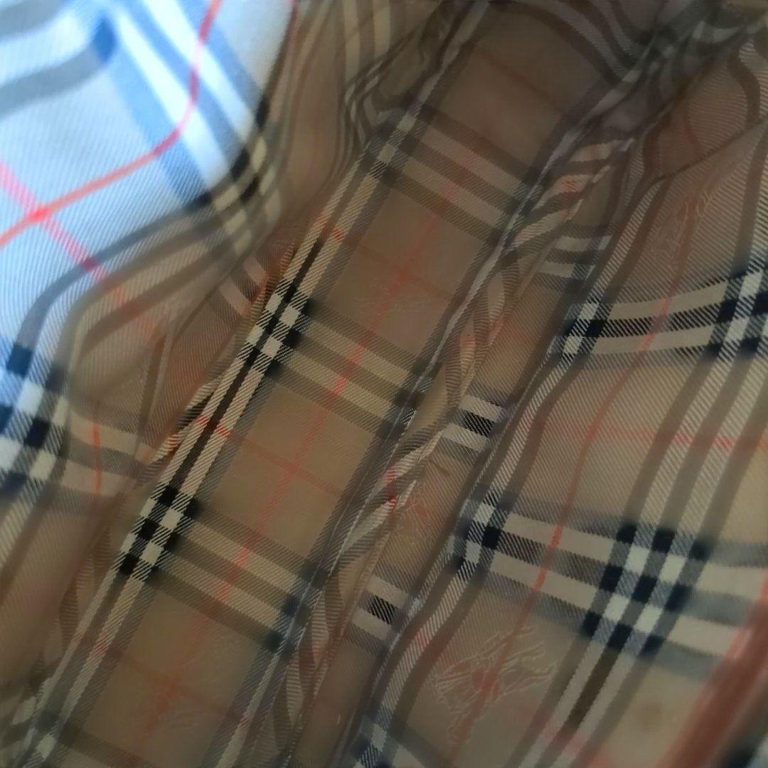 バーバリーズ ショルダーバッグ ホースロゴ ノバチェック柄 ロゴ型押し シボ革