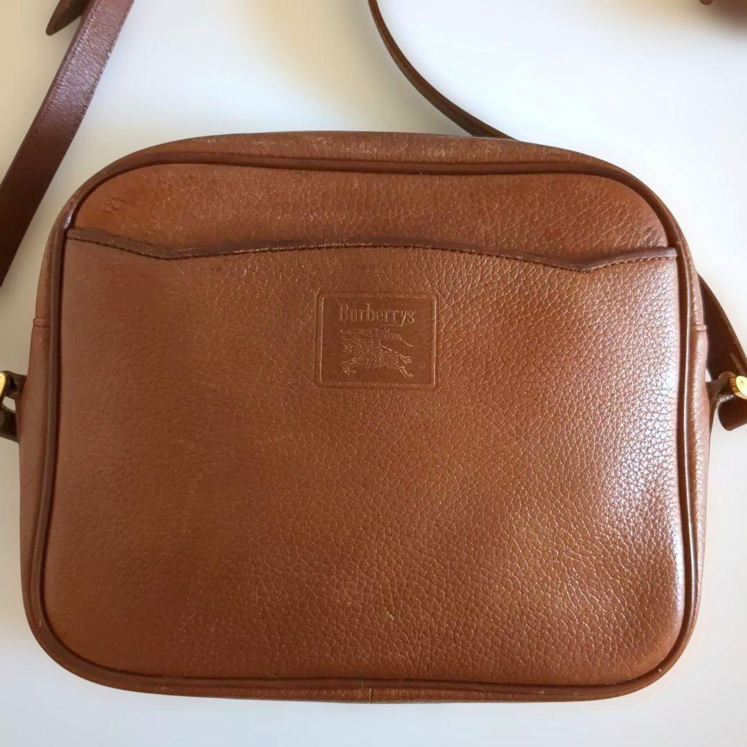 バーバリーズ ショルダーバッグ ホースロゴ ノバチェック柄 ロゴ型押し シボ革