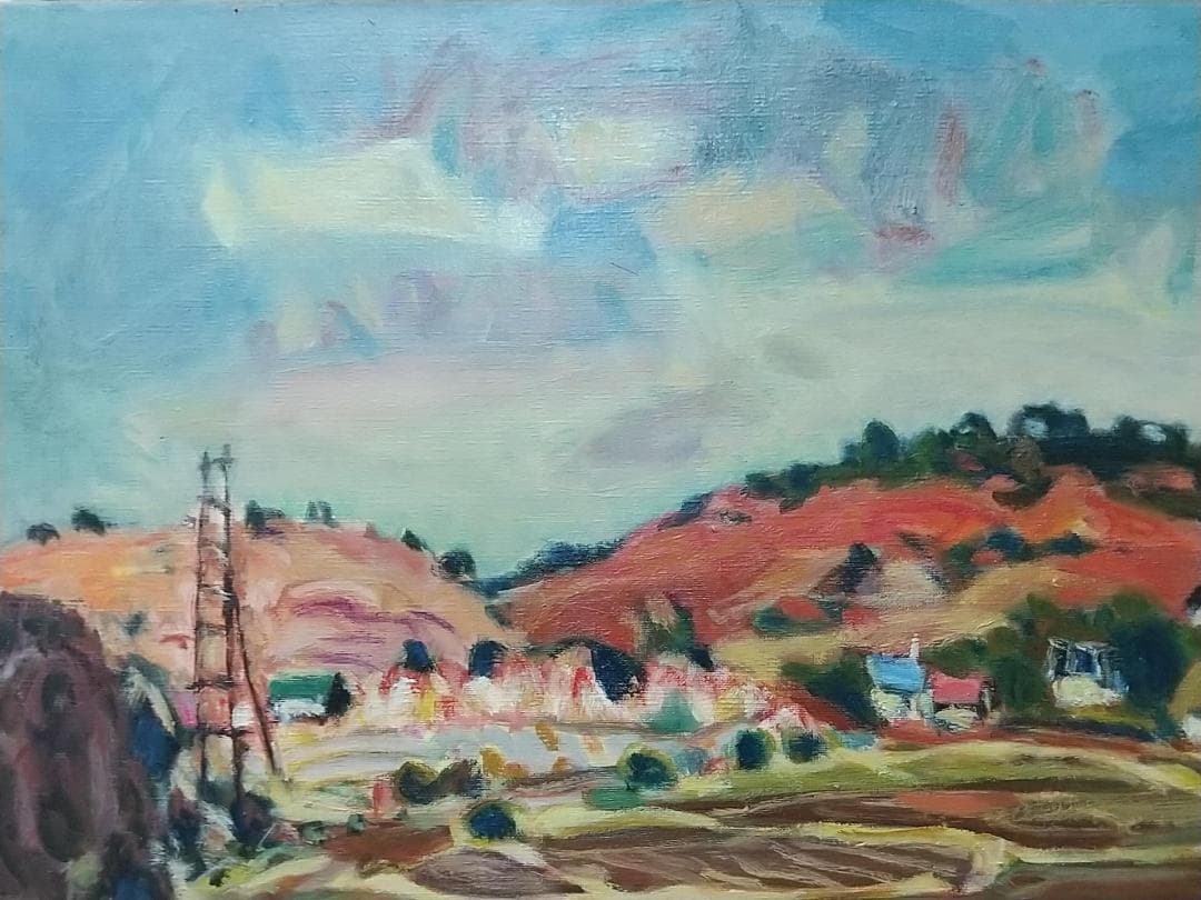 油絵 絵画「田園」P10