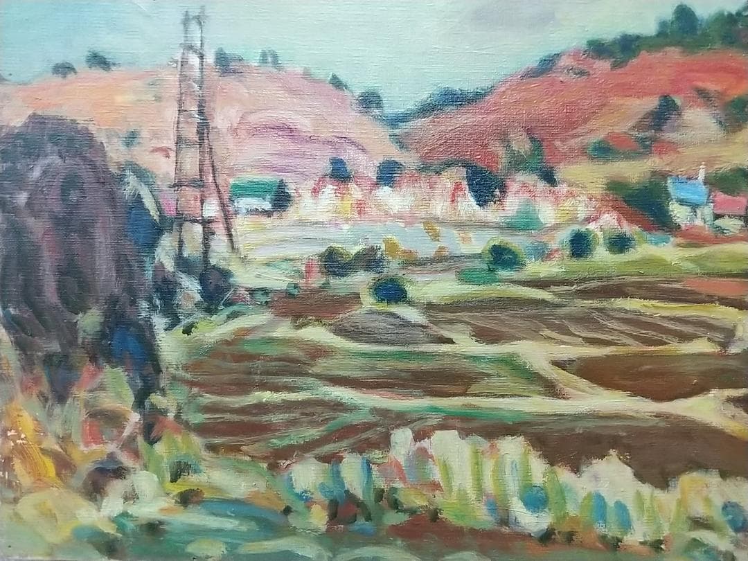 油絵 絵画「田園」P10