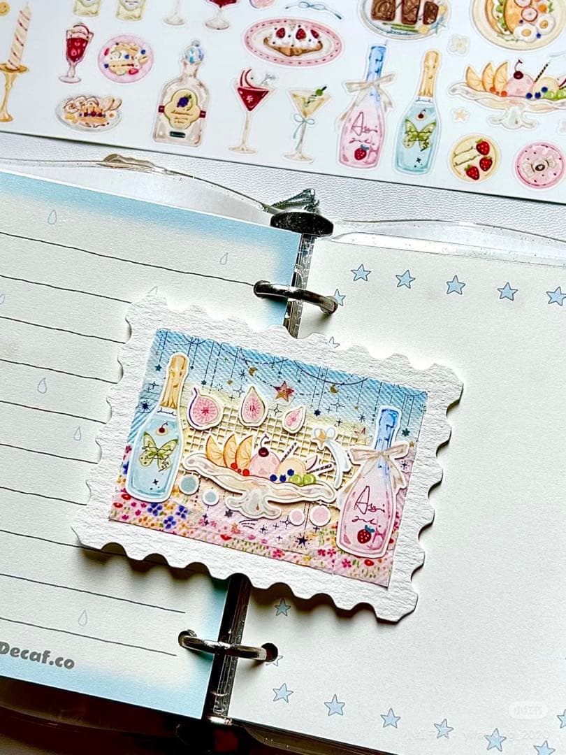 【8916】海外　マステ　5.18m巻　ラメ加工カッティング　デザート　食べ物