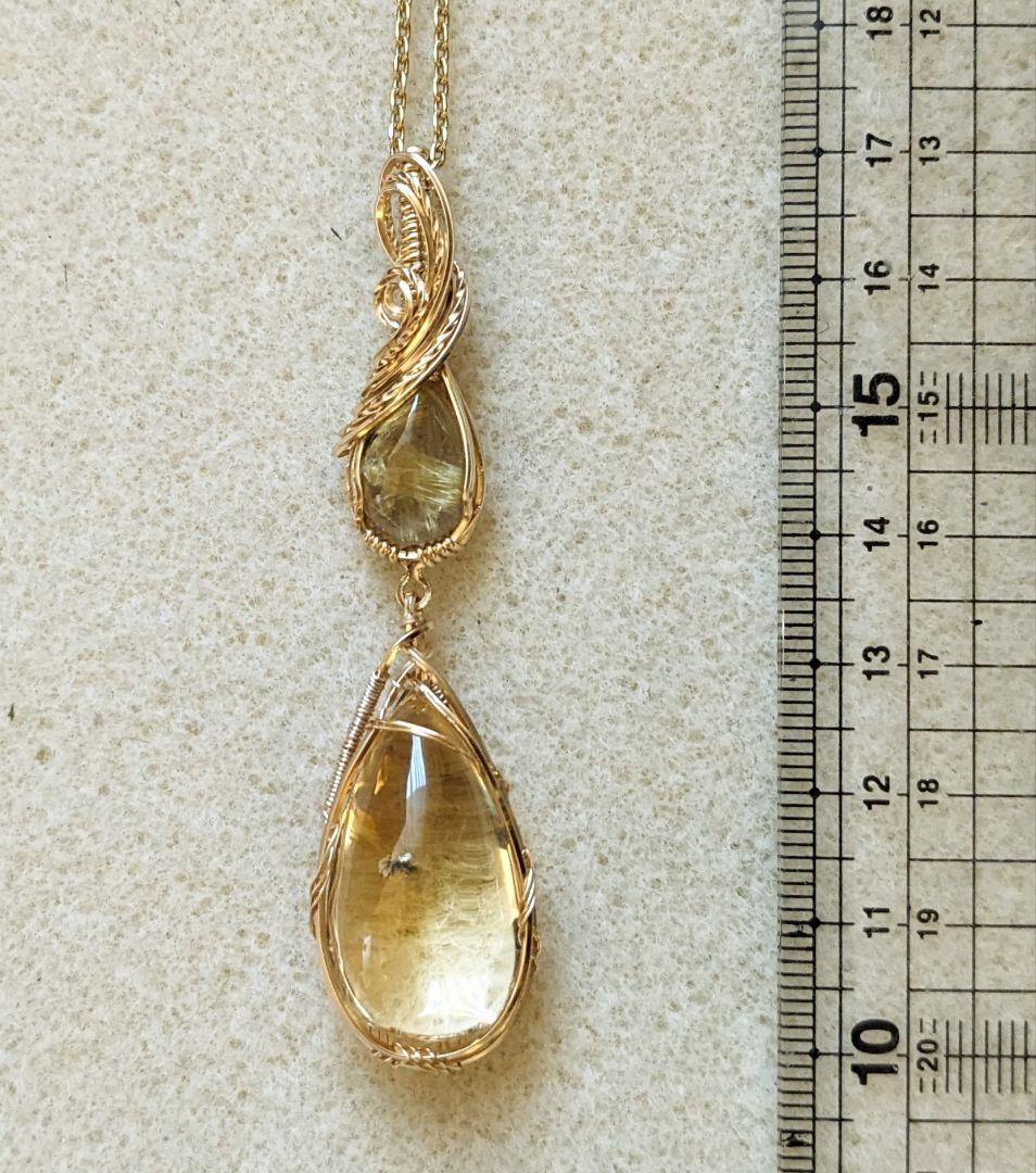 【専用】K14gfゴールデンルチル&ロマネサイトinシトリンペンダントT他1点