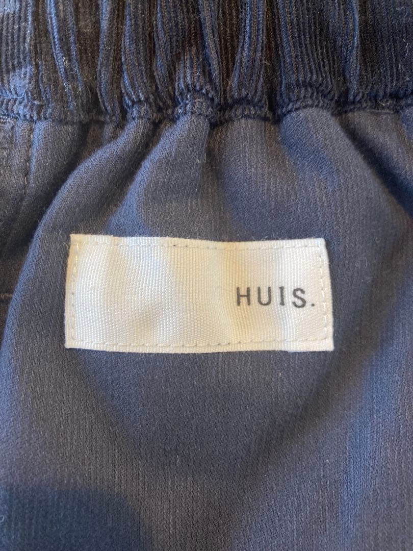 HUIS. 遠州織物　みじんコール　サルエルバルーンパンツ　ネイビー