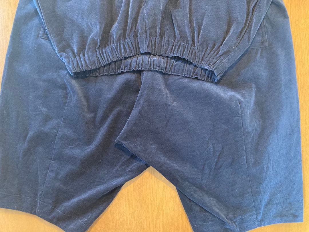 HUIS. 遠州織物　みじんコール　サルエルバルーンパンツ　ネイビー