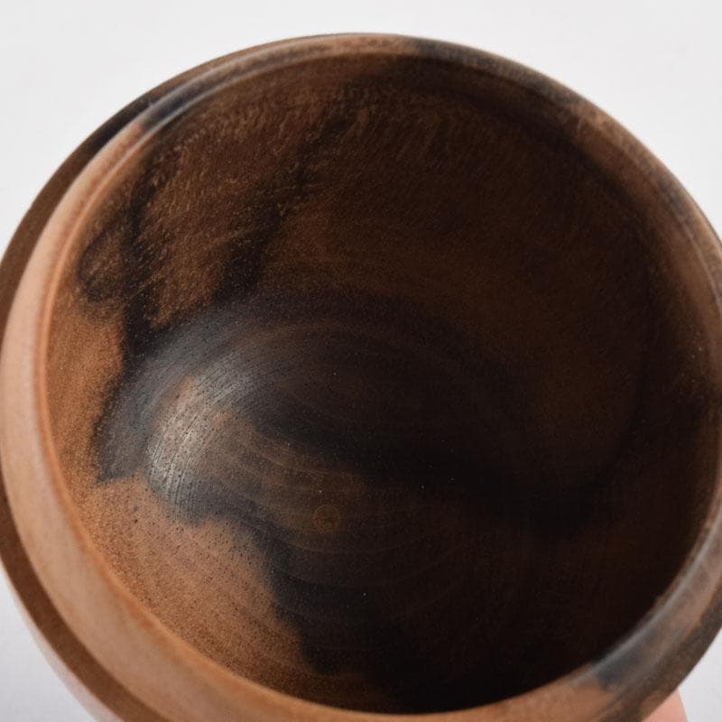 茶道具　天然木　黒柿製　きれいな木目の棗　時代箱　V　8356