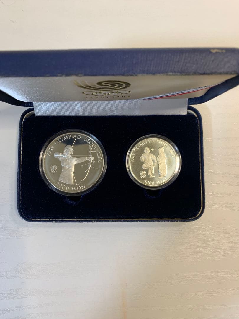 1988年ソウルオリンピック 記念硬貨 2枚シルバー 保証書 記念