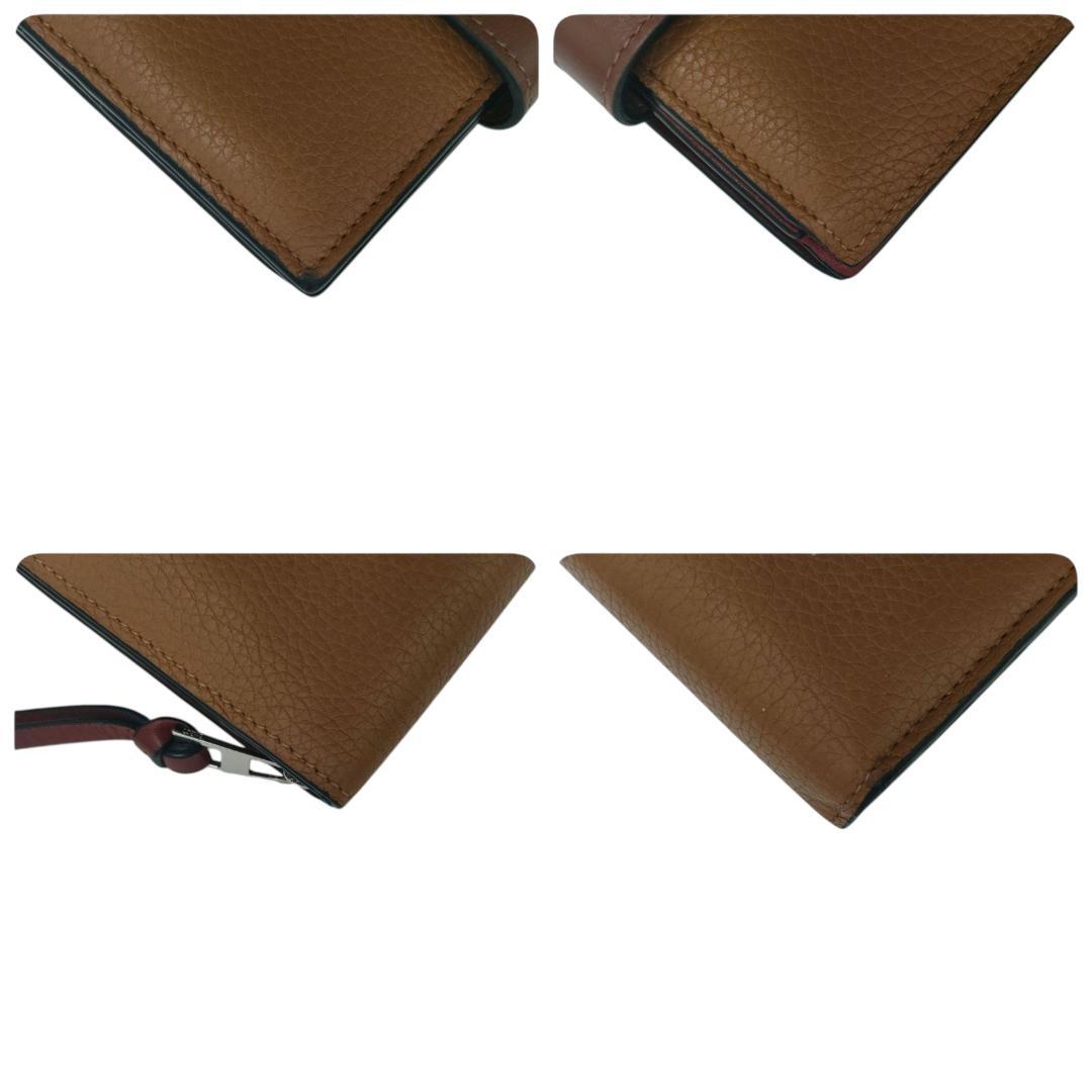 ロエベ　折り財布　コンパクトジップウォレット　ブラウン　アナグラム