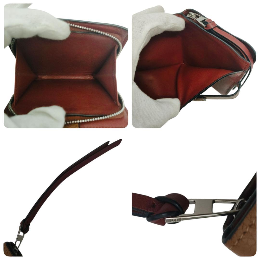 ロエベ　折り財布　コンパクトジップウォレット　ブラウン　アナグラム