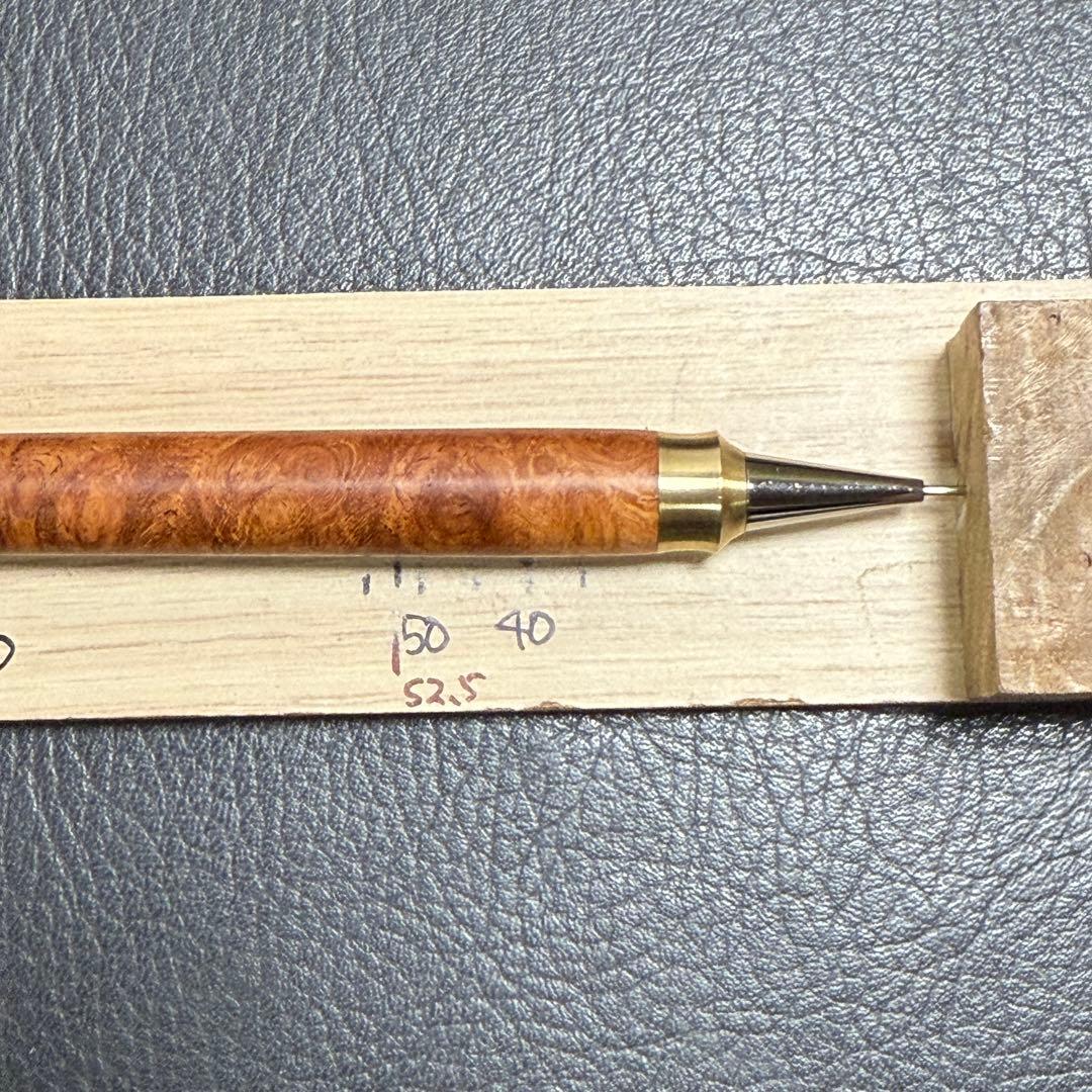 115花梨瘤　木製シャーペン　強低重心ダブルR 真鍮