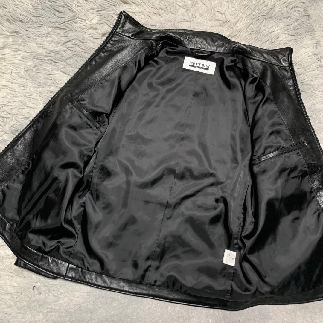 極美品 L MEN'S BIGI メンズビギ レザージャケット ラムレザー