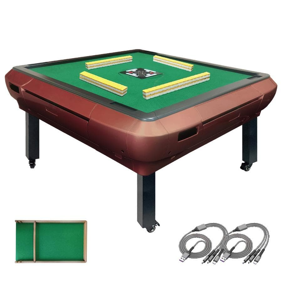 全自動麻雀卓 [3人打ち対応機種] ハーフレッグ（牌28mm：ワインレッド）