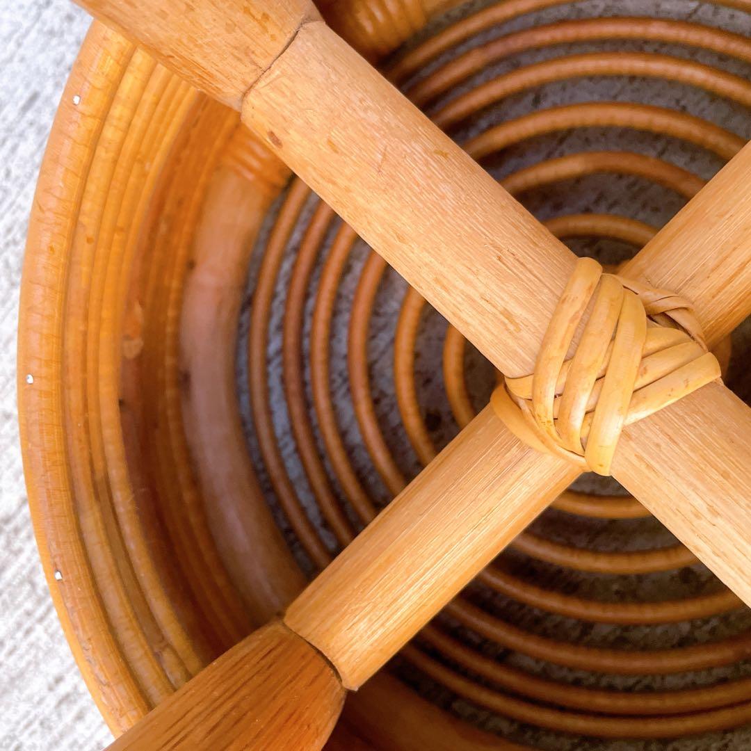 山川ラタン スツール ジャパンヴィンテージ 籐編み 山川譲 ジャパニーズモダン