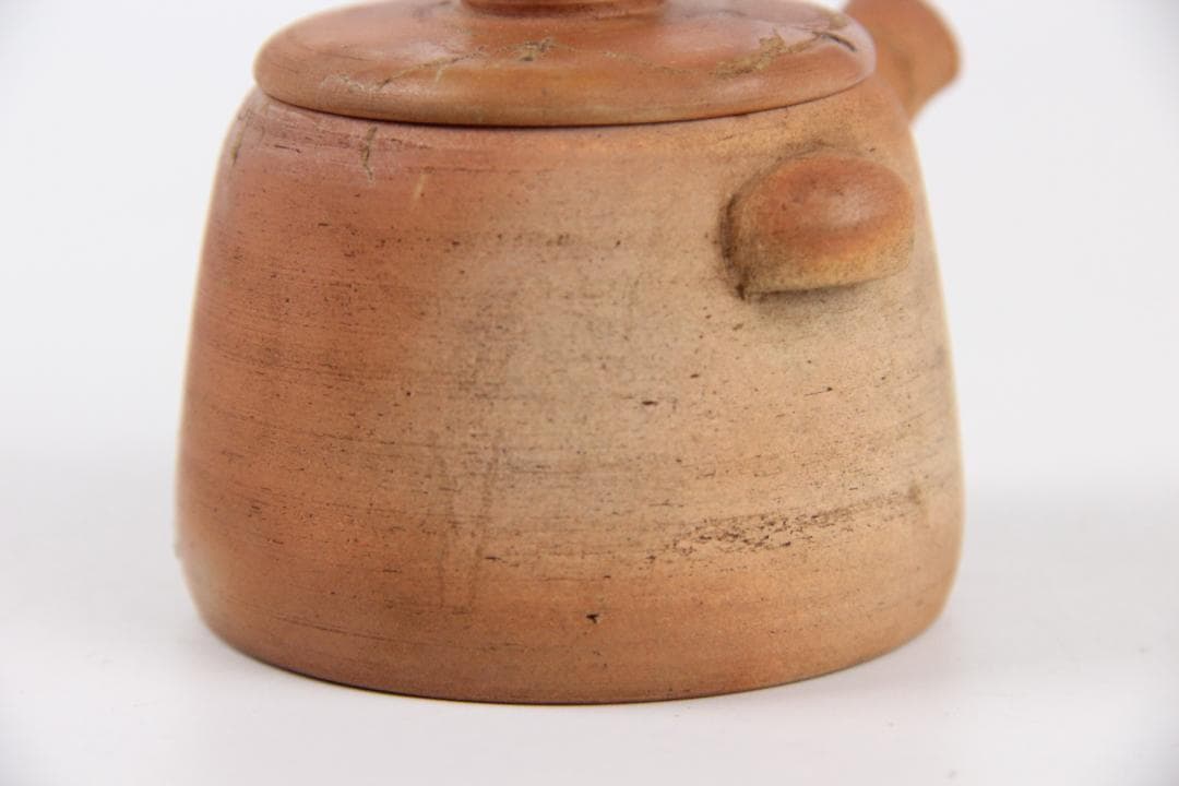 南山焼 柳仙造 朱泥焼締急須 宝瓶　手作り茶日本陶芸 煎茶道具 　EL11-18