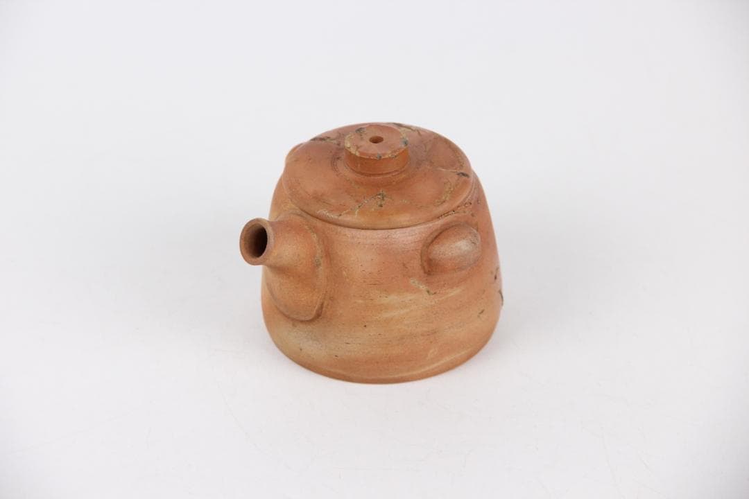 南山焼 柳仙造 朱泥焼締急須 宝瓶　手作り茶日本陶芸 煎茶道具 　EL11-18